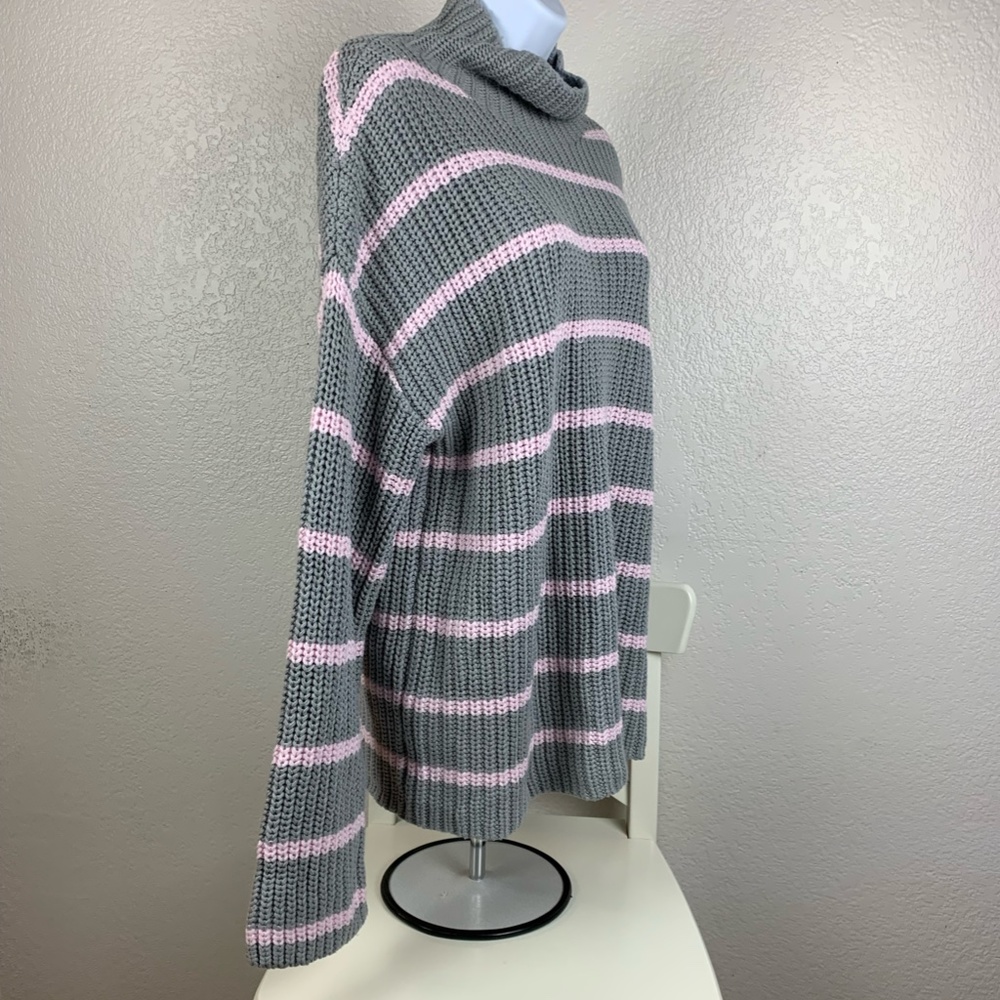 CASLON Oversized XS Grey-Pink Sweater